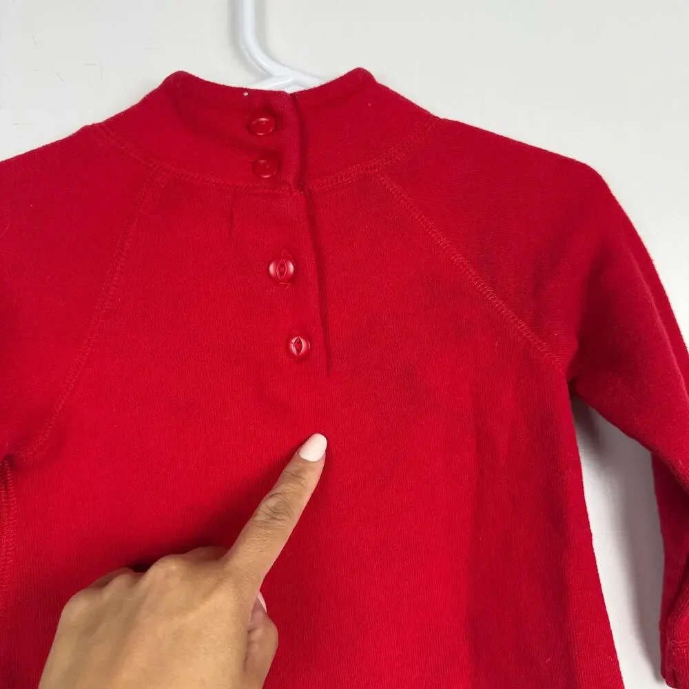 Ralph Lauren Baby Girl Mock Neck Sweater Red STAINS - 9-12 Months